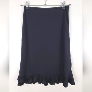 Ann Taylor Black Knee-length Pencil Skirt with Ruffled Hem for Work